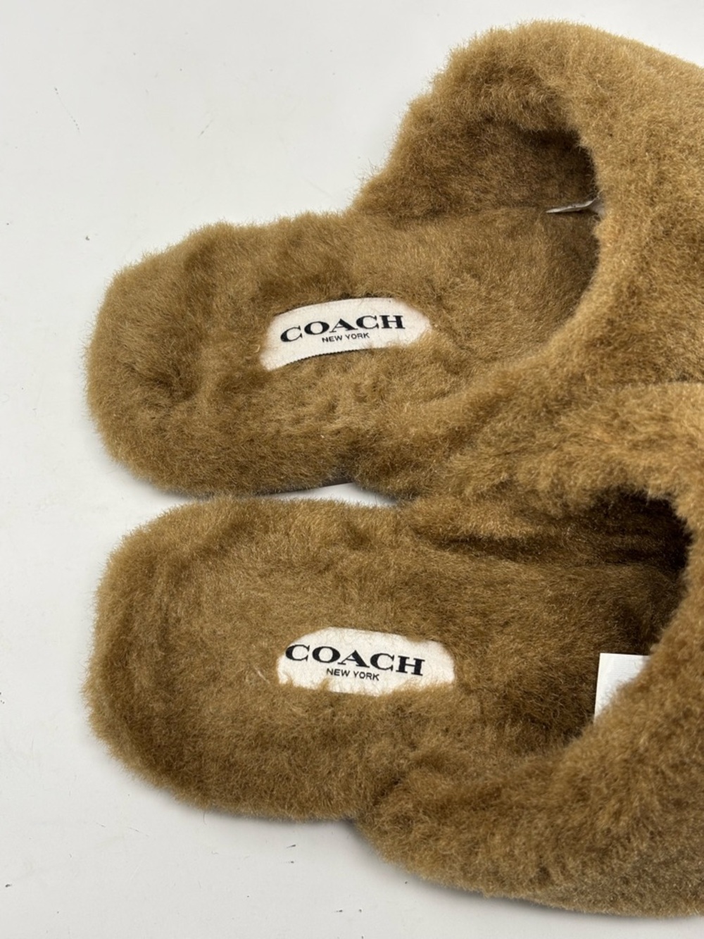 Coach Sherpa Flat Mules Signature Suede Size 7 - Picture 5 of 10